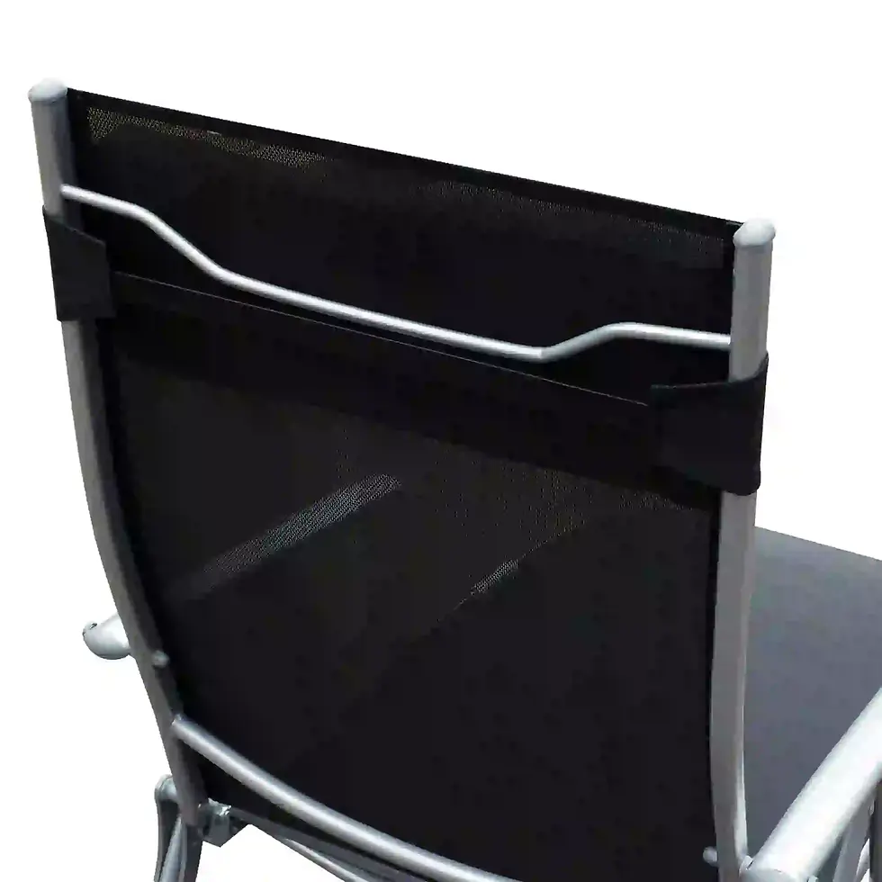 Thumbnail: Sun Lounger Steel Frame Outdoor Folding Chaise Texteline Lounge Chair Recliner