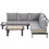 Thumbnail: Outsunny 4 Pieces Aluminium Garden Furniture Set L Shape Sofa Set Tables Grey
