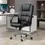 Thumbnail: Vinsetto Office Chair, PU Leather Desk Chair with 13cm Soft Padded Seat Backrest