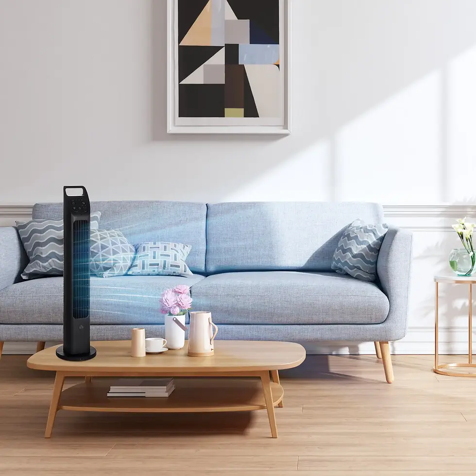 Thumbnail: HOMCOM 31" Oscillating Tower Fan with Remote Control, 4H Timer, 3 Speed 3 Modes