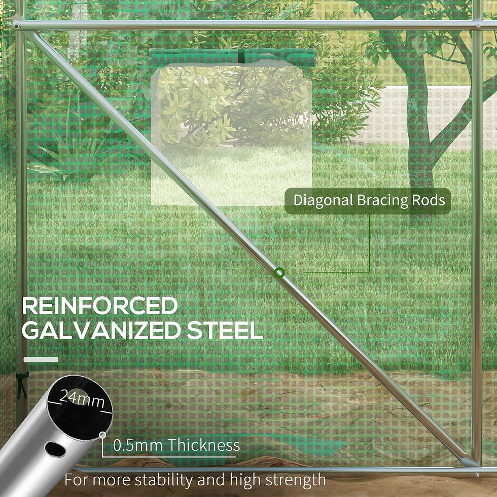 Thumbnail: Outsunny Sprinkler System Polytunnel Greenhouse, 3 x 2m, Green