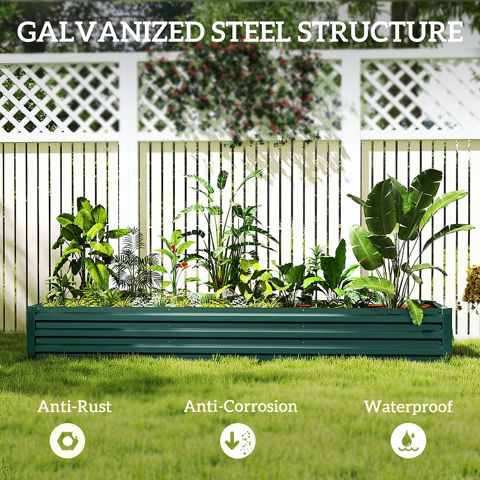 Thumbnail: 60 x 240cm Galvanised Steel Planter, with Open Bottom