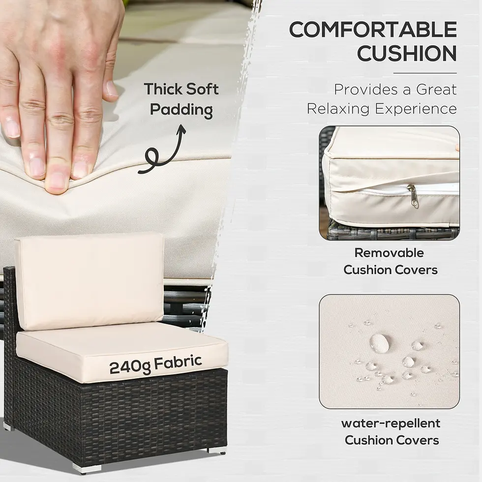 Thumbnail: Outsunny 7-Seater PE Rattan Corner Sofa Set, Garden Furniture Set, Patio Wicker