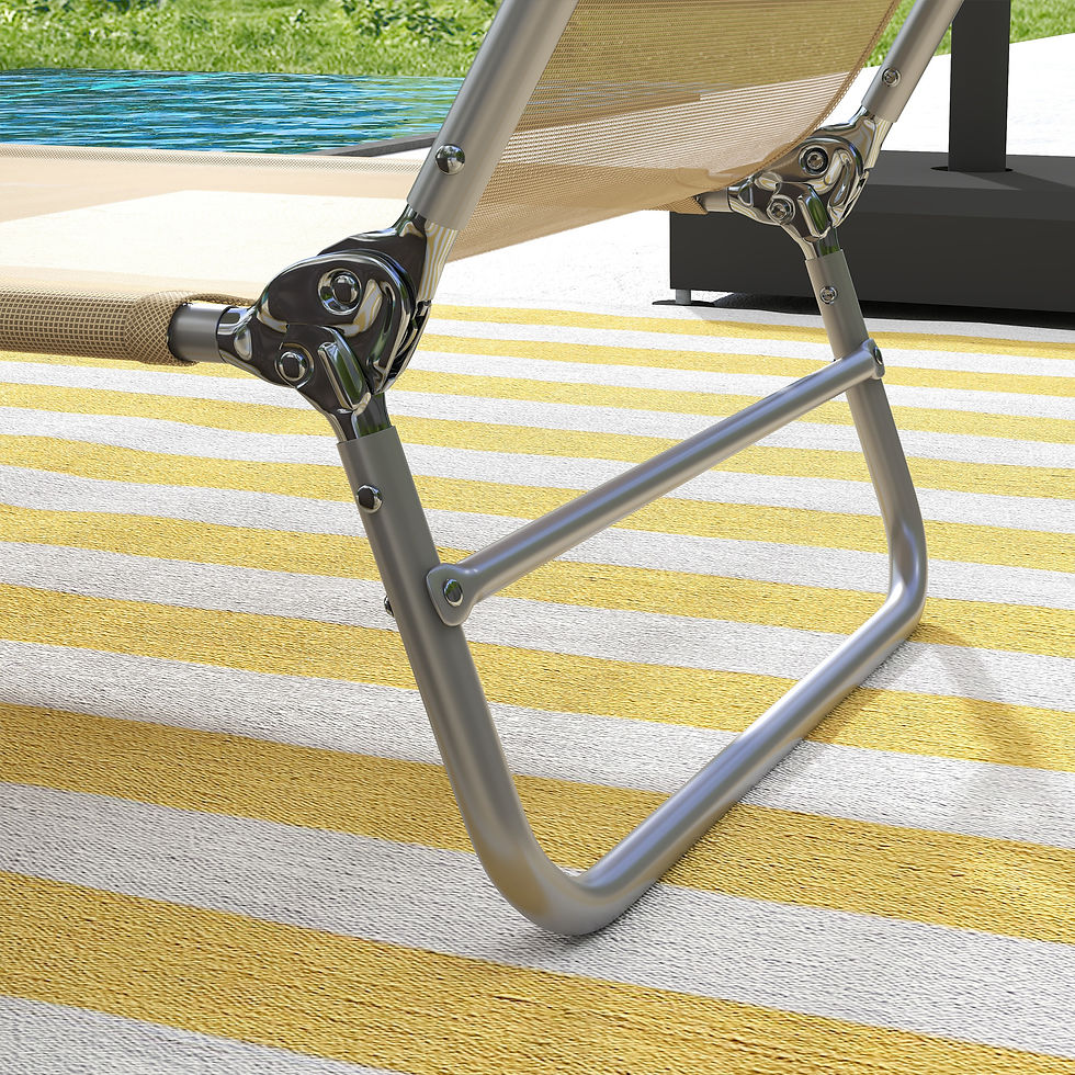Thumbnail: Set of Two Steel Frame Sun Loungers, with Reclining Backs - Brown