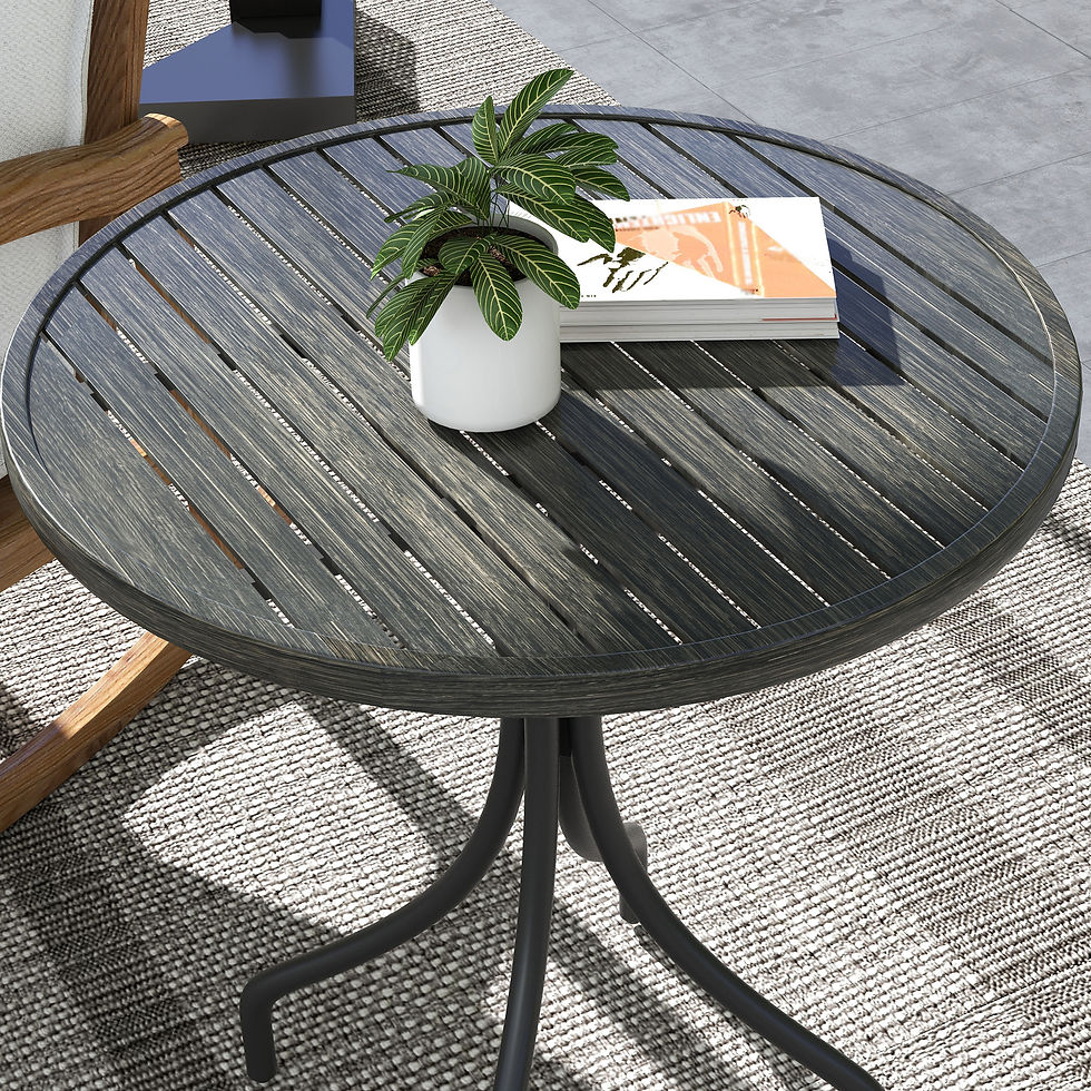 Thumbnail: Outsunny Φ66cm Galvanised Steel Garden Table - Grey