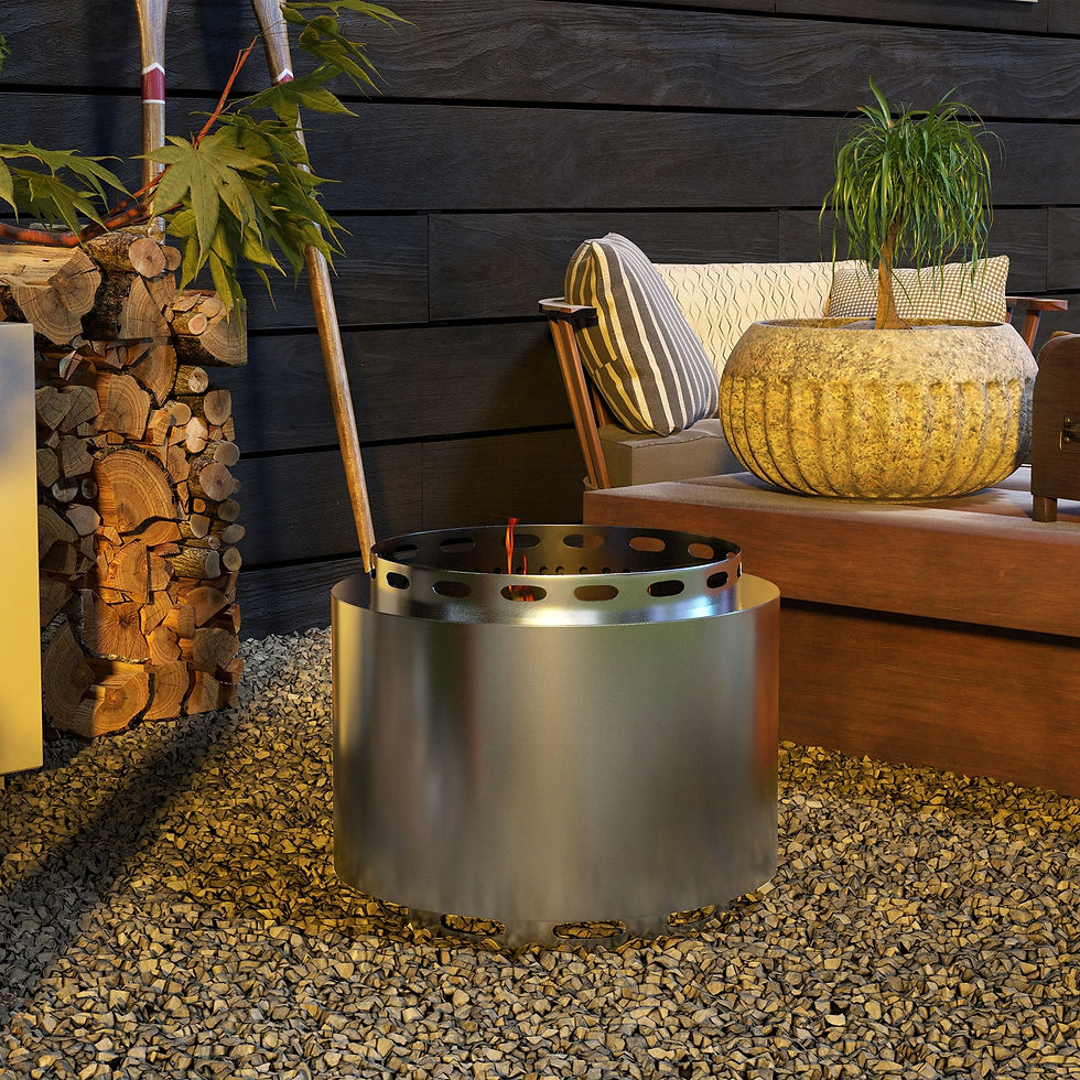 Thumbnail: Smokeless Fire Pit, 48.5cm Portable Wood Burning Firepit with Poker for Garden C