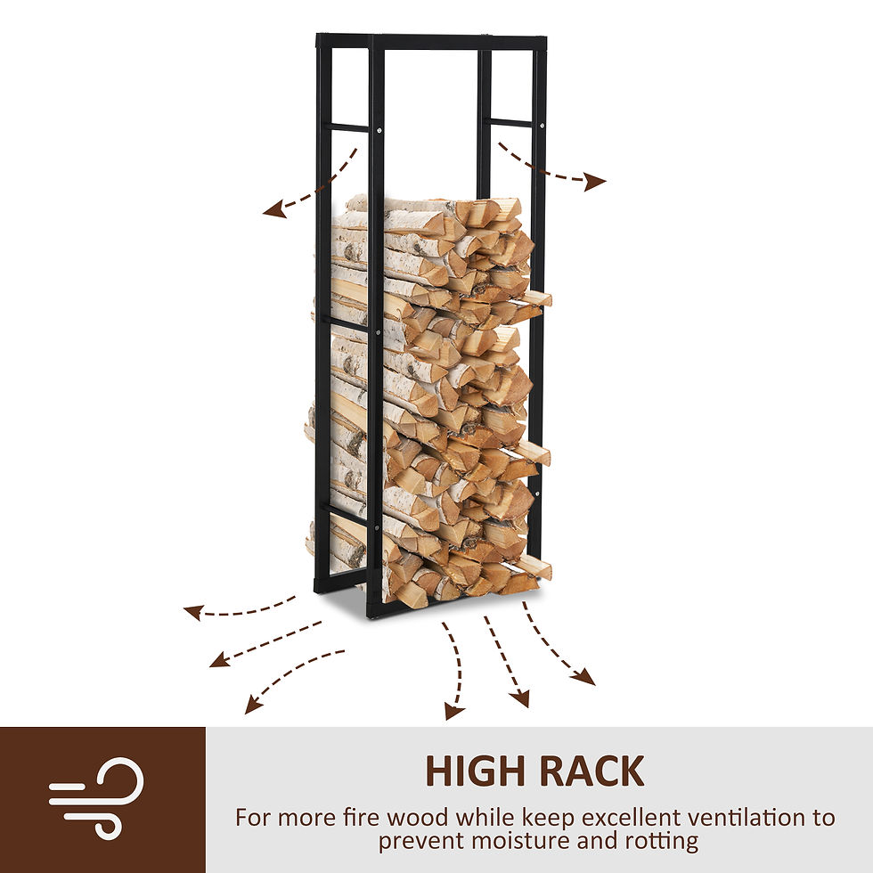 Thumbnail: Metal Firewood Log Holder Tall Firewood Rack Indoor Outdoor Fireplace Wood Stora
