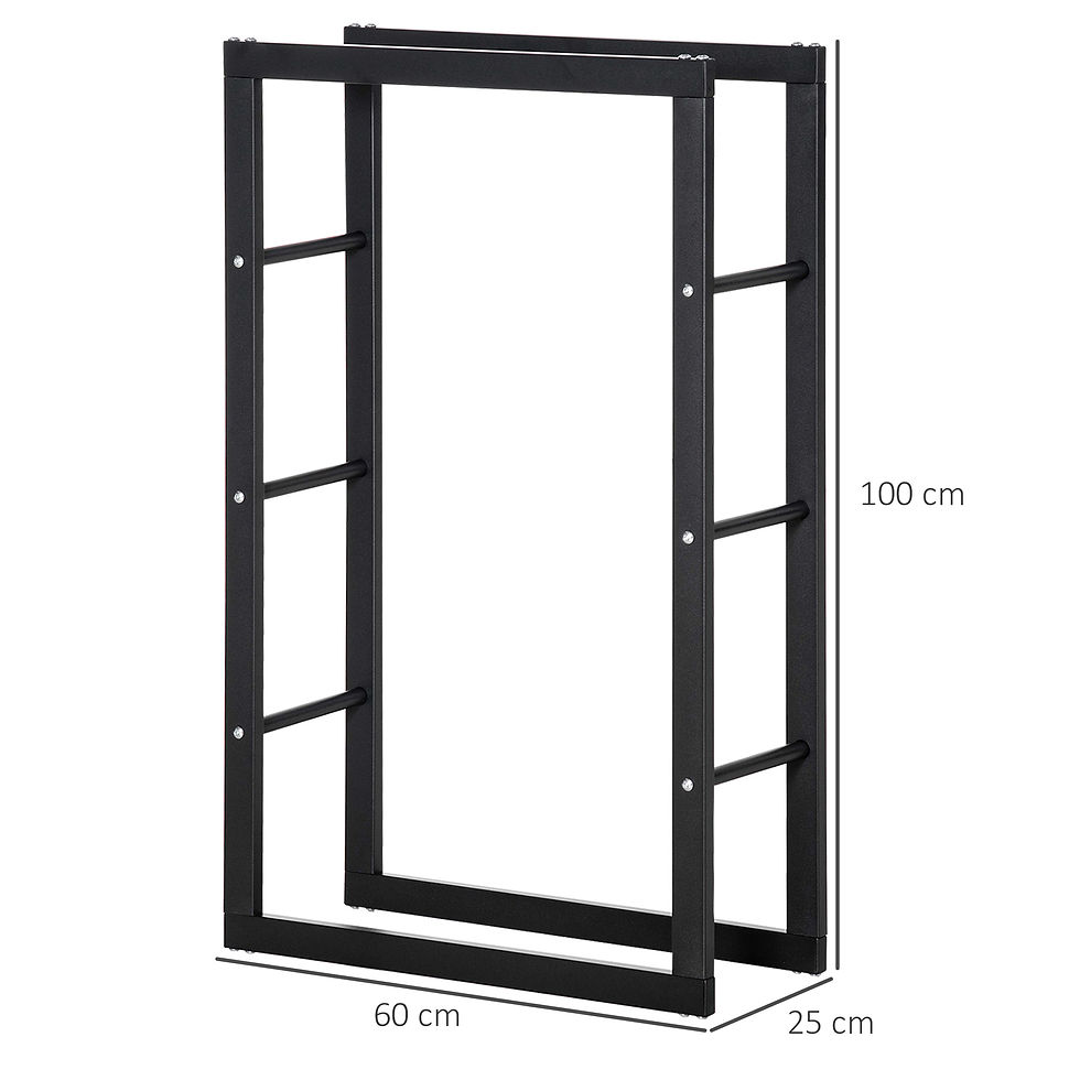 Thumbnail: Metal Firewood Log Holder Tall Firewood Rack Indoor Outdoor Fireplace Wood Stora