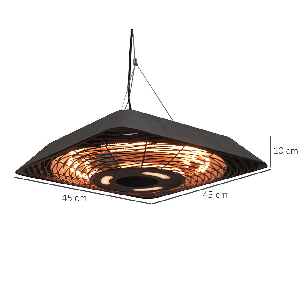 Thumbnail: 2000W Electric Hanging Patio Heater Ceiling Mounted Halogen Heating Indoor Outdo