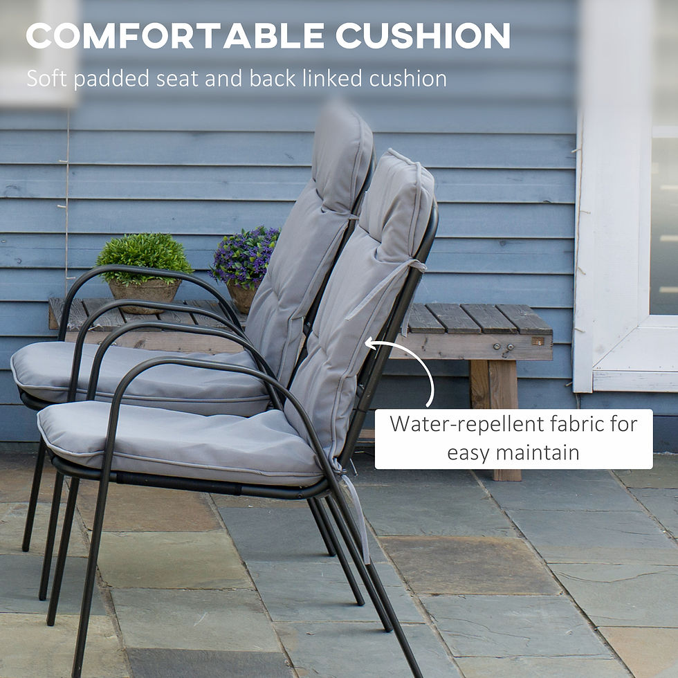 Thumbnail: Outsunny Seven-Piece Garden Dining Set with Cushions - Grey