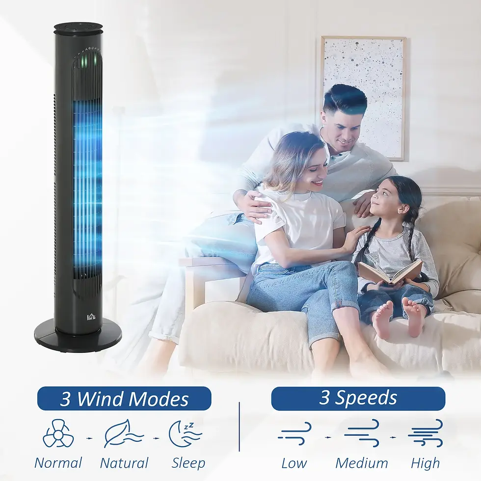 Thumbnail: HOMCOM 30'' Freestanding Tower Fan, 3 Speed 3 Mode, 10h Timer, 70 Degree Turning