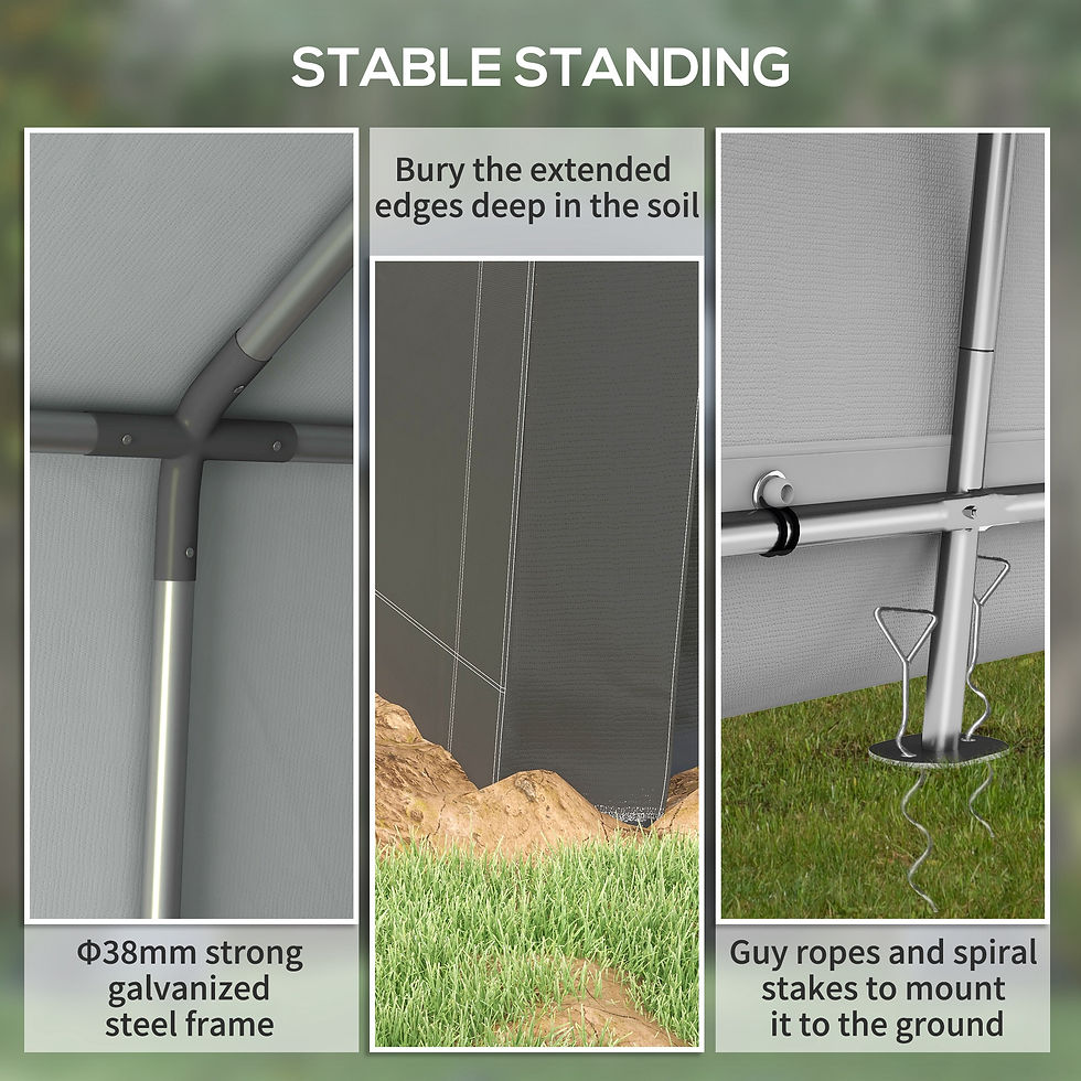 Thumbnail: Outsunny 3.6 x 2.1m Portable Outdoor Shed, with Window - Dark Grey