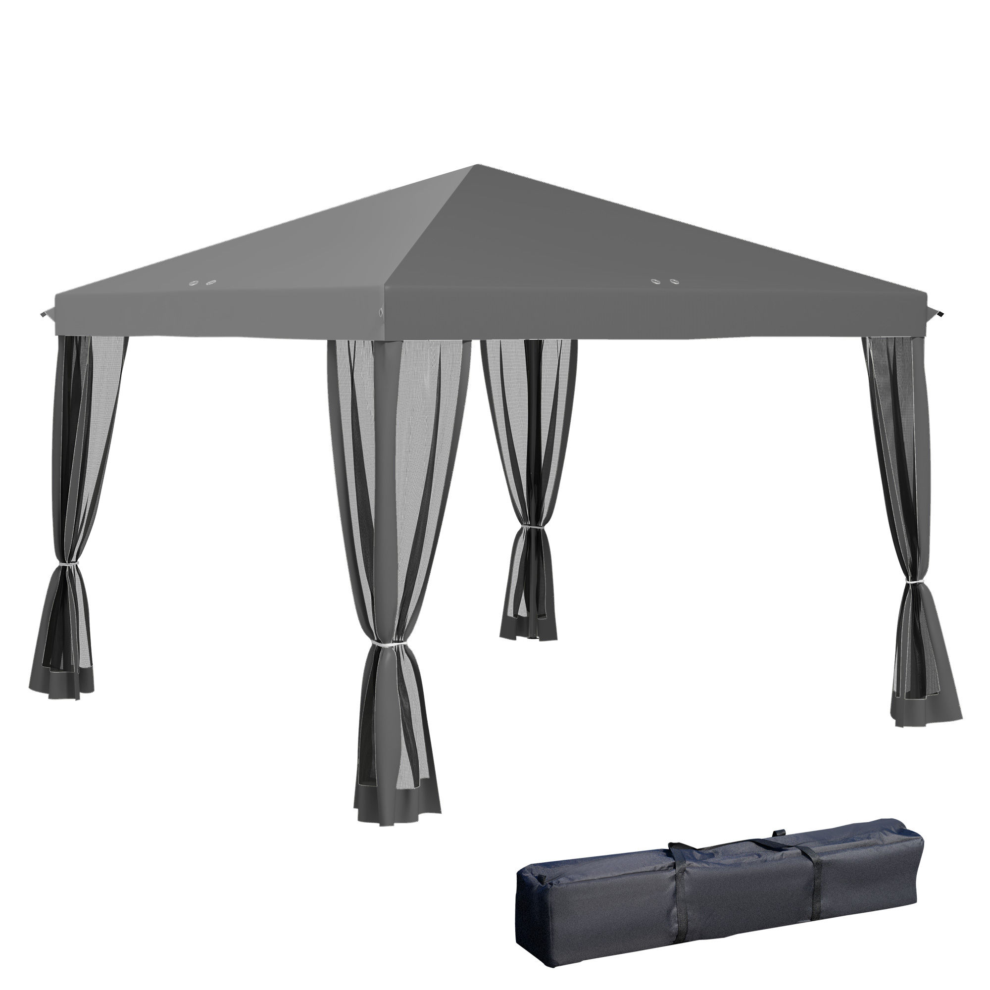 3 x 3 m Pop Up Gazebo, 420D Garden Tent Canopy with Removable Mesh Sidewall Nett