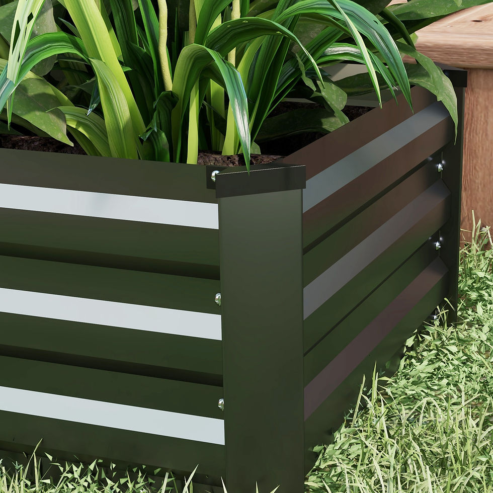 Thumbnail: Set of Two 100 x 60cm Steel Planter Boxes - Grey
