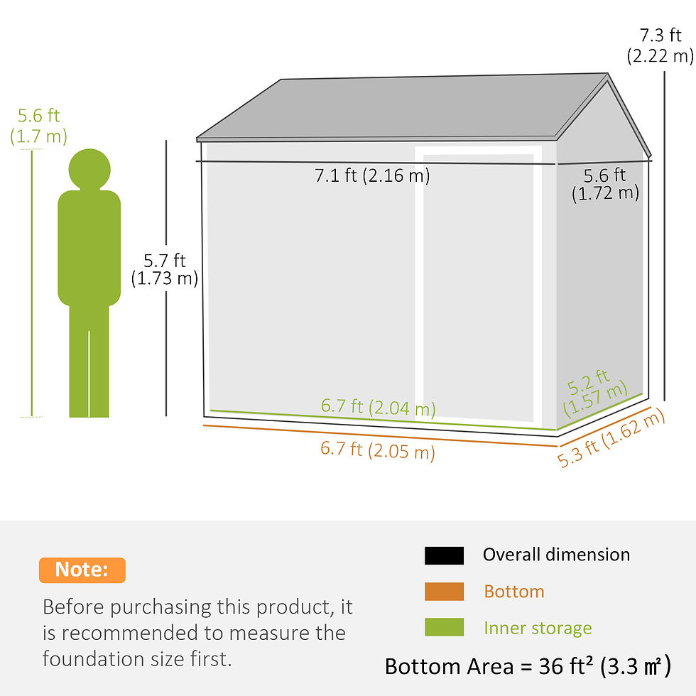 Thumbnail: 7 x 6ft Galvanised Garden Shed, with Latch - Dark Grey