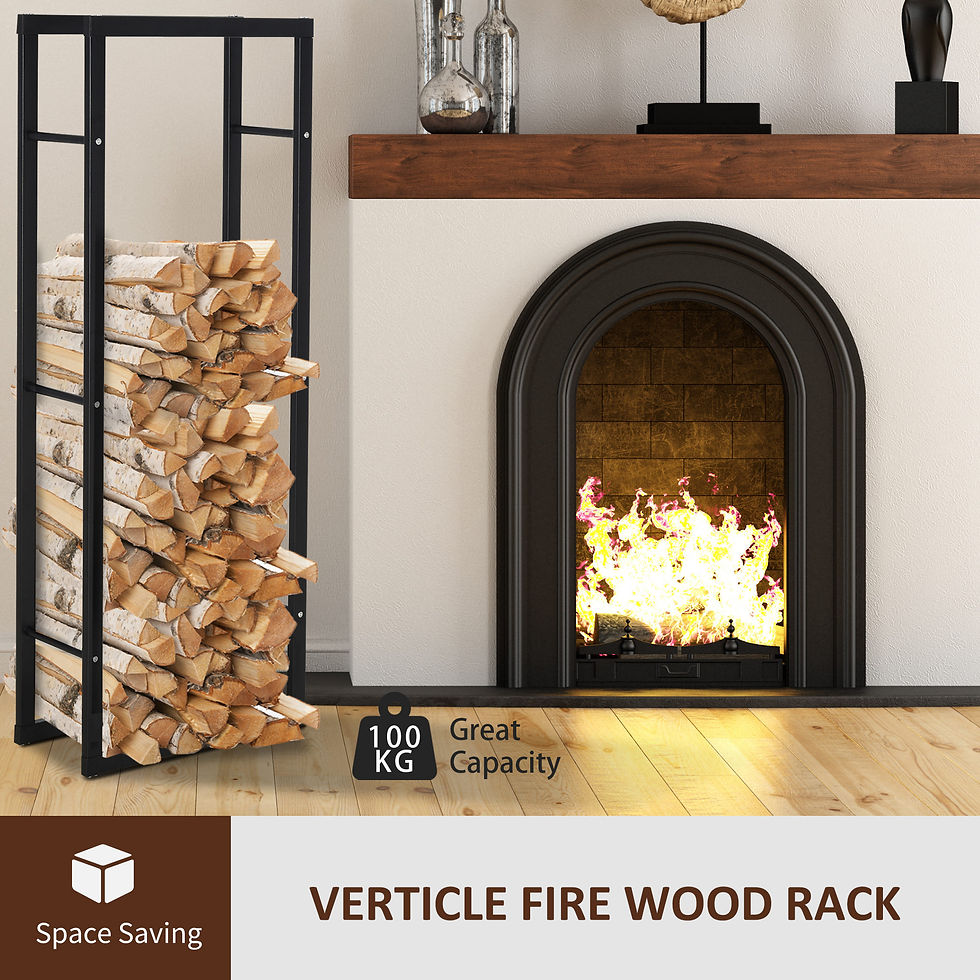 Thumbnail: Metal Firewood Log Holder Tall Firewood Rack Indoor Outdoor Fireplace Wood Stora