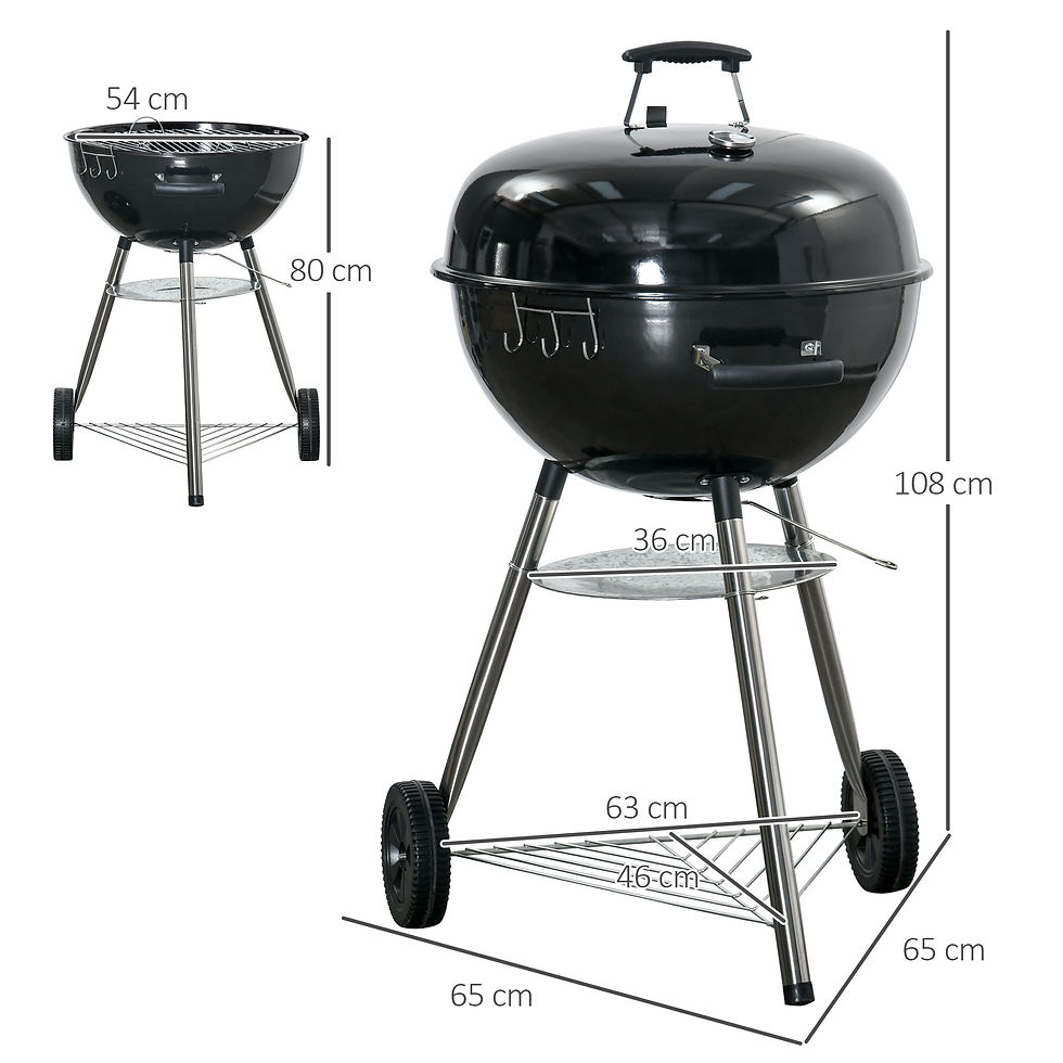 Thumbnail: Outsunny Portable Kettle Charcoal Grill - Black