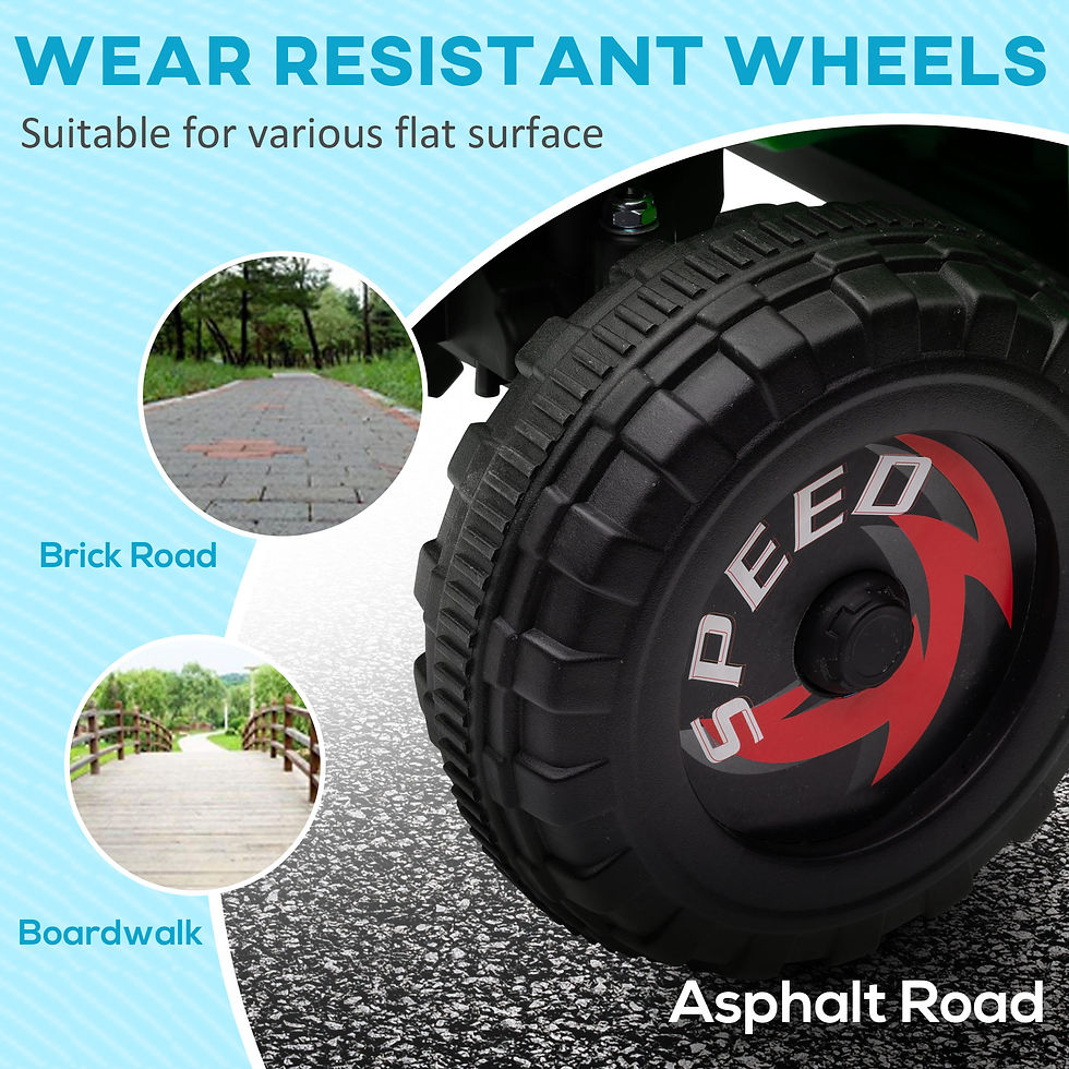 Thumbnail: HOMCOM 6V Quad Bike with Back Trailer, Wear-Resistant Wheels, for Ages 18-36