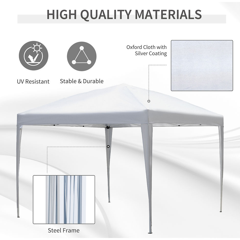 Thumbnail: 3 x 3M Garden Pop Up Gazebo Height Adjustable Marquee Party Tent Wedding Canopy