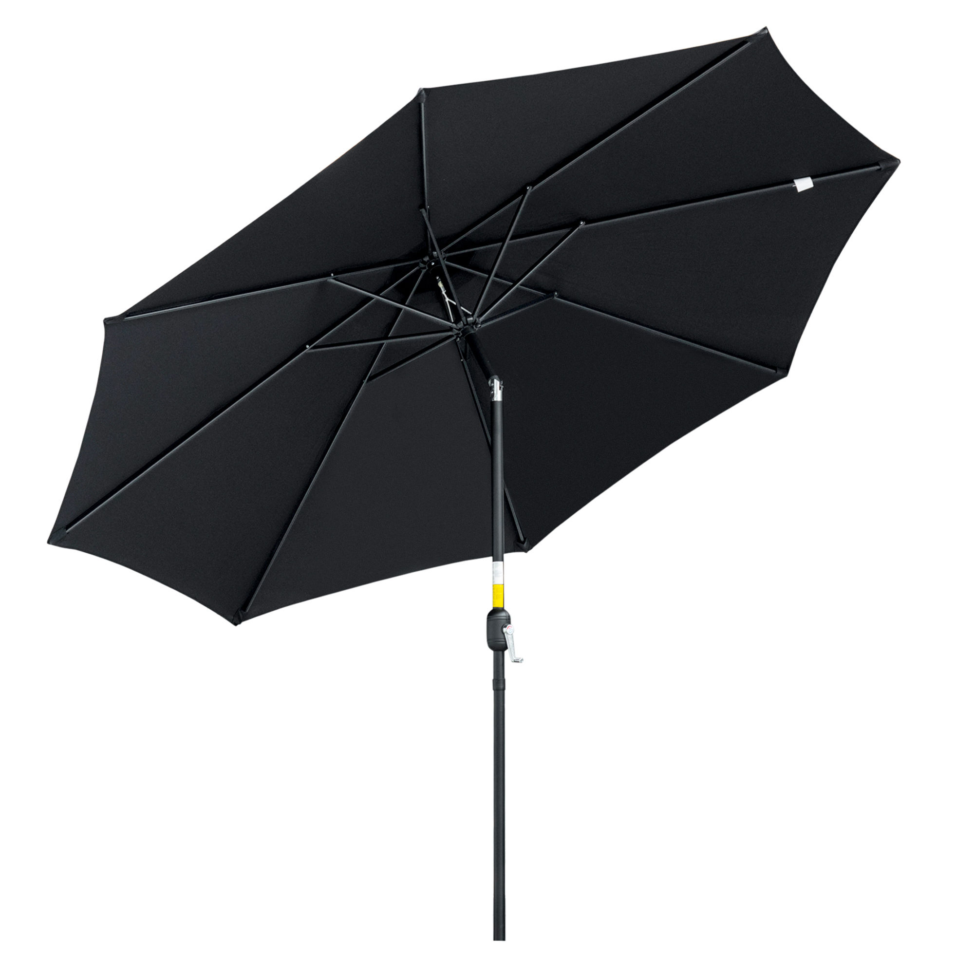 3(m) Tilting Parasol Garden Umbrellas, Outdoor Sun Shade with 8 Ribs, Tilt and C