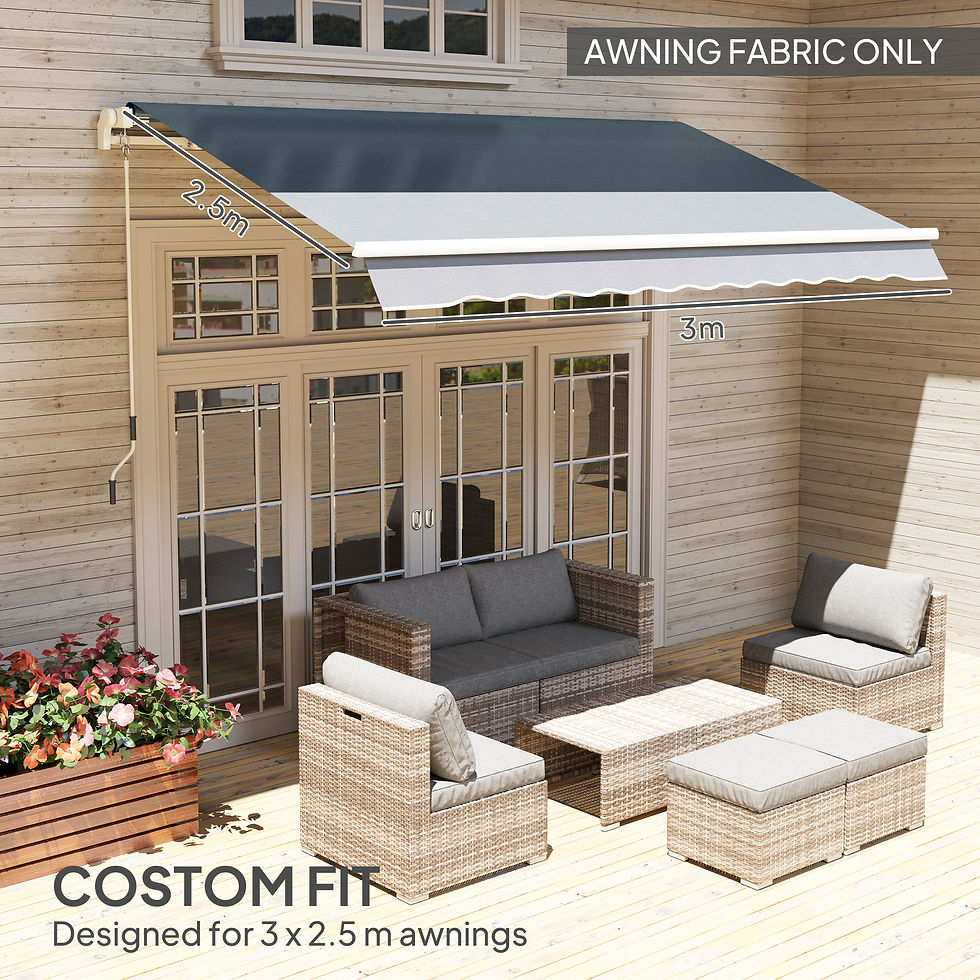 Thumbnail: Awning Replacement Canopy, Water Resistant UPF 50+ Sun Shade Cover for 3 x 2.5 m