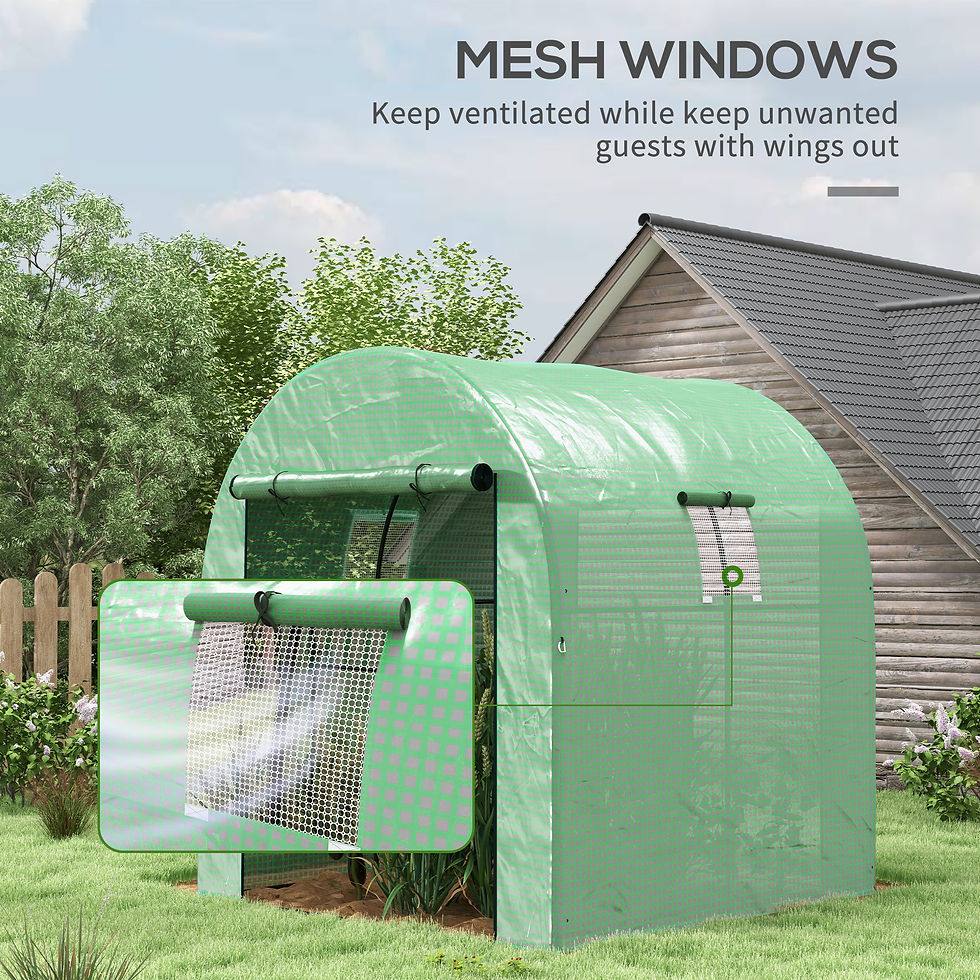 Thumbnail: Outsunny 180 x 180cm Walk-In Polytunnel Greenhouse - Green