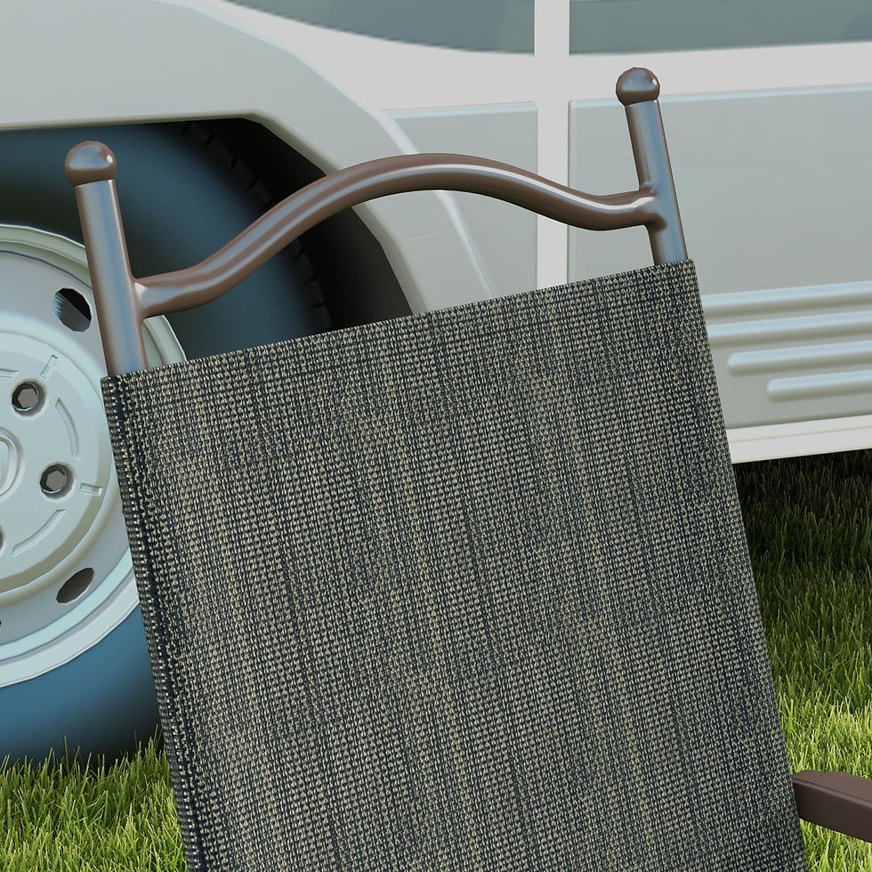 Thumbnail: Outsunny Set of Two Folding Garden Chairs, with Fabric Mesh Seats - Dark Brown