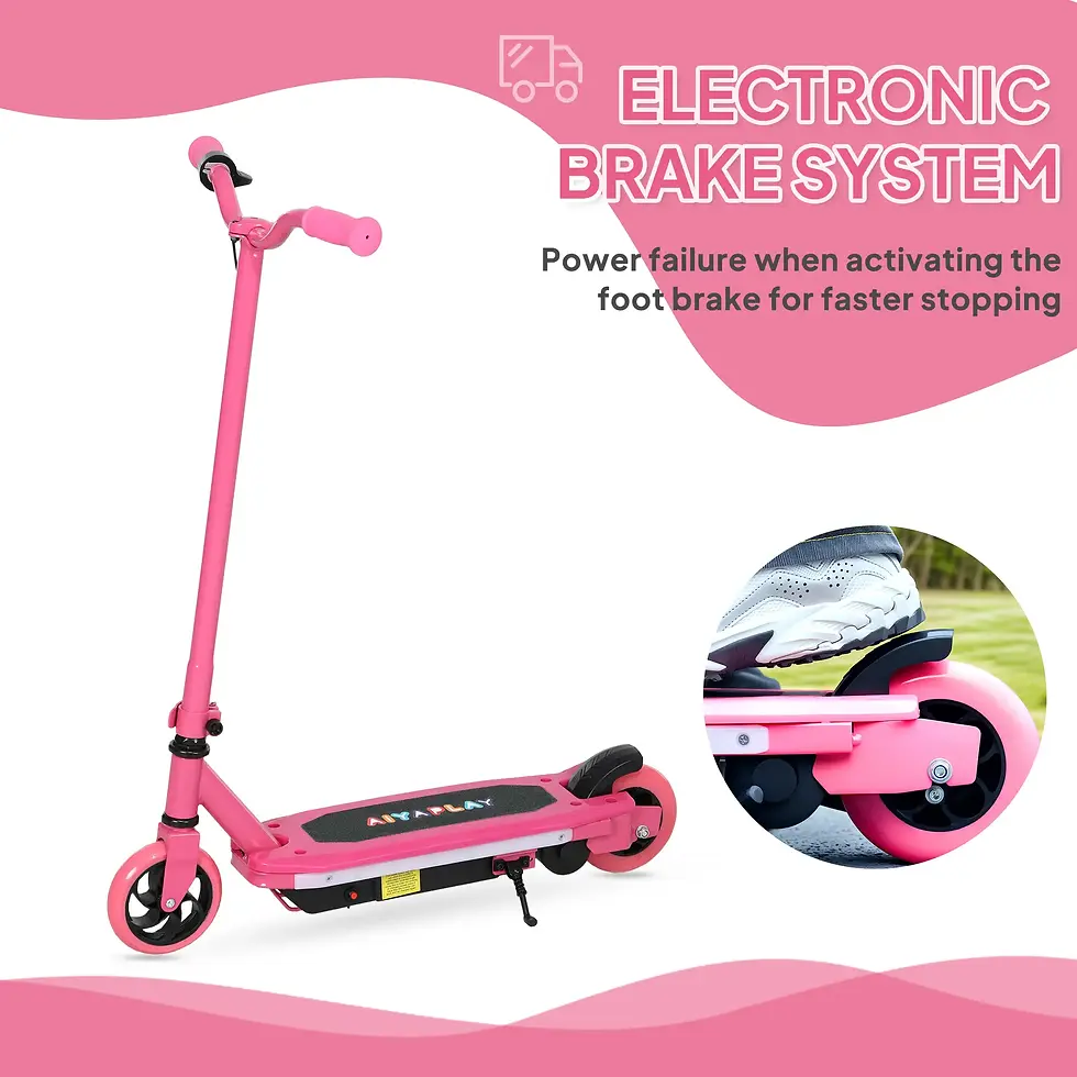 Thumbnail: Pink Electric Scooter for Kids w/ Rainbow Lights & Electric Brake (Ages 6-14)
