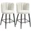 Thumbnail: HOMCOM Bar Stools Set of 2, Faux Cashmere Upholstered Breakfast Bar Chairs Cream