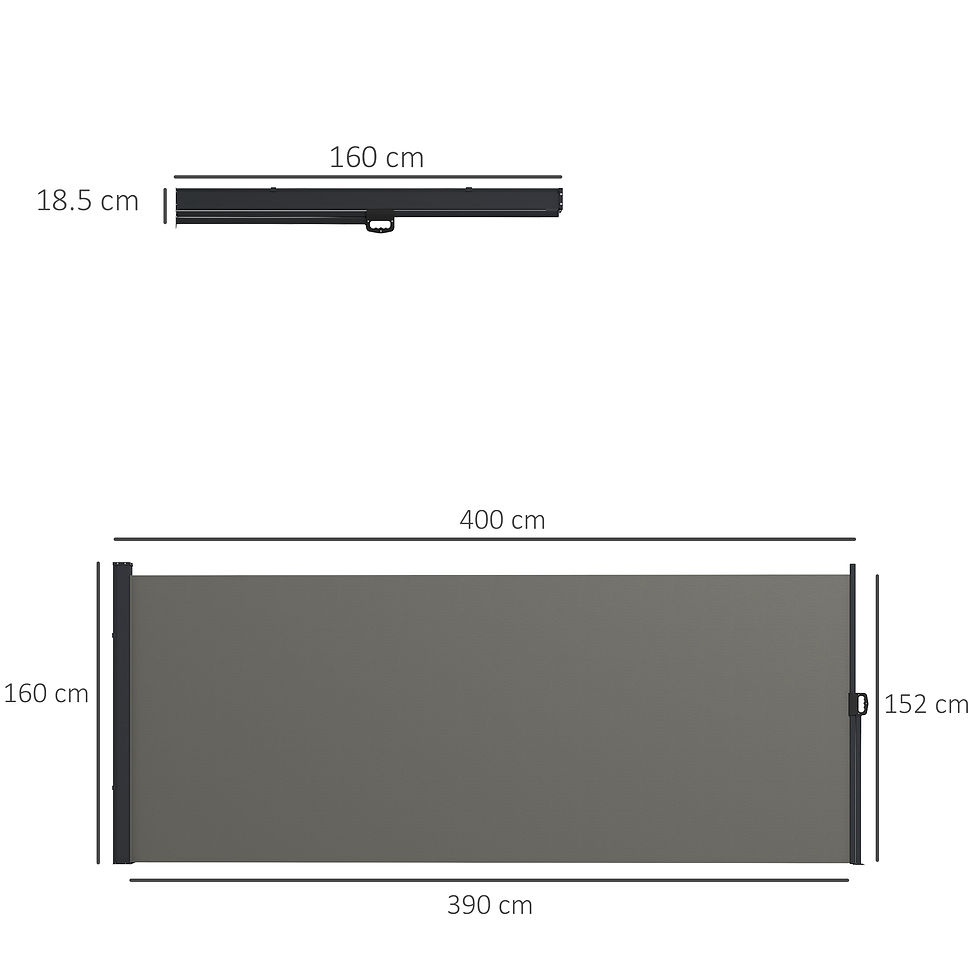 Thumbnail: Retractable Side Awning, Outdoor Privacy Screen for Garden, Hot Tub, Balcony, Te