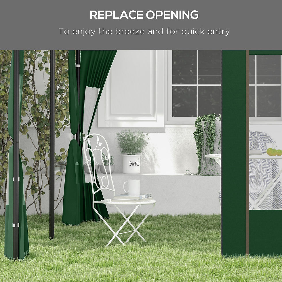 Thumbnail: Outsunny Set of Two 295cm Replacement Canopy Walls - Green