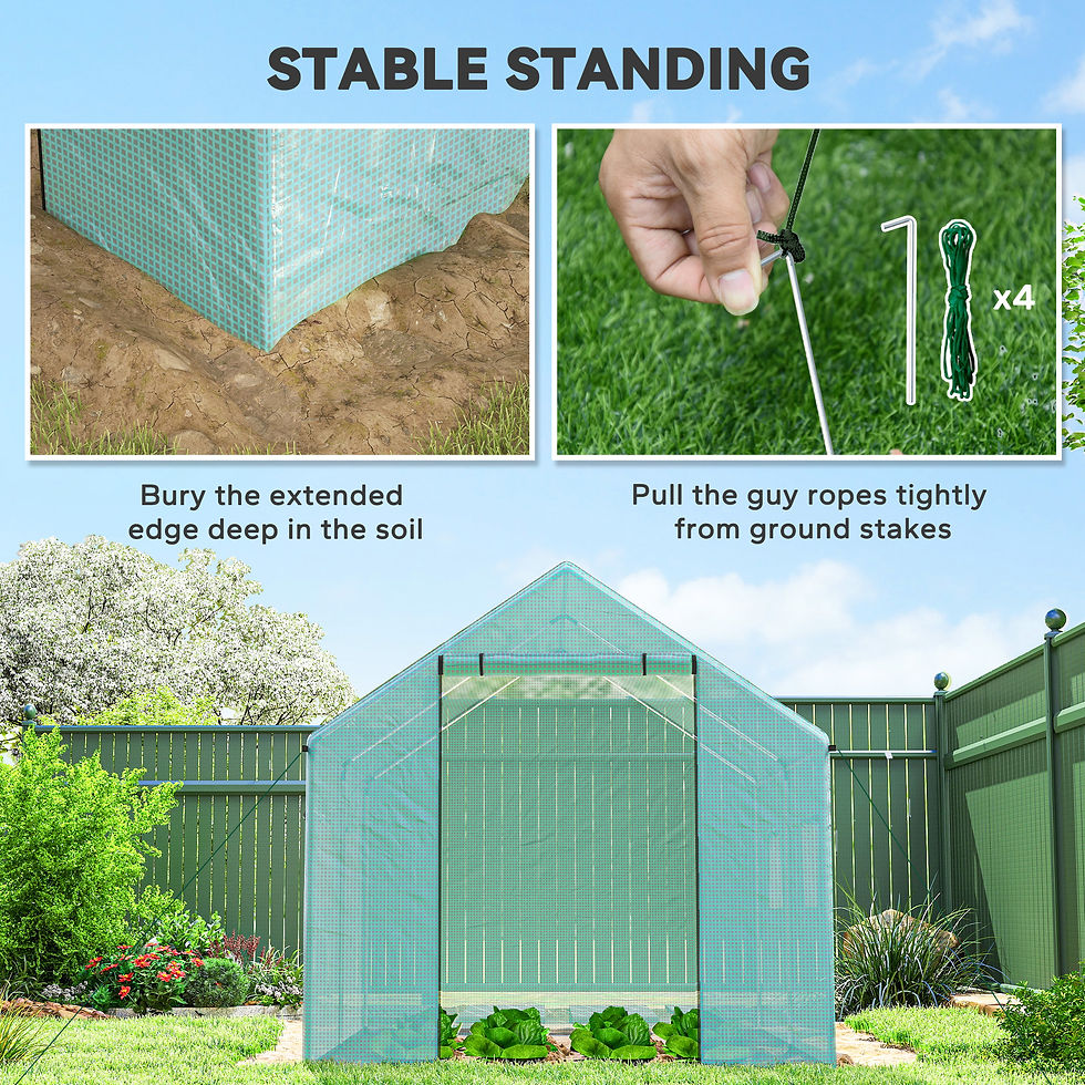 Thumbnail: Polyethylene Walk-in Polytunnel Greenhouse, 2 x 3(m), Green