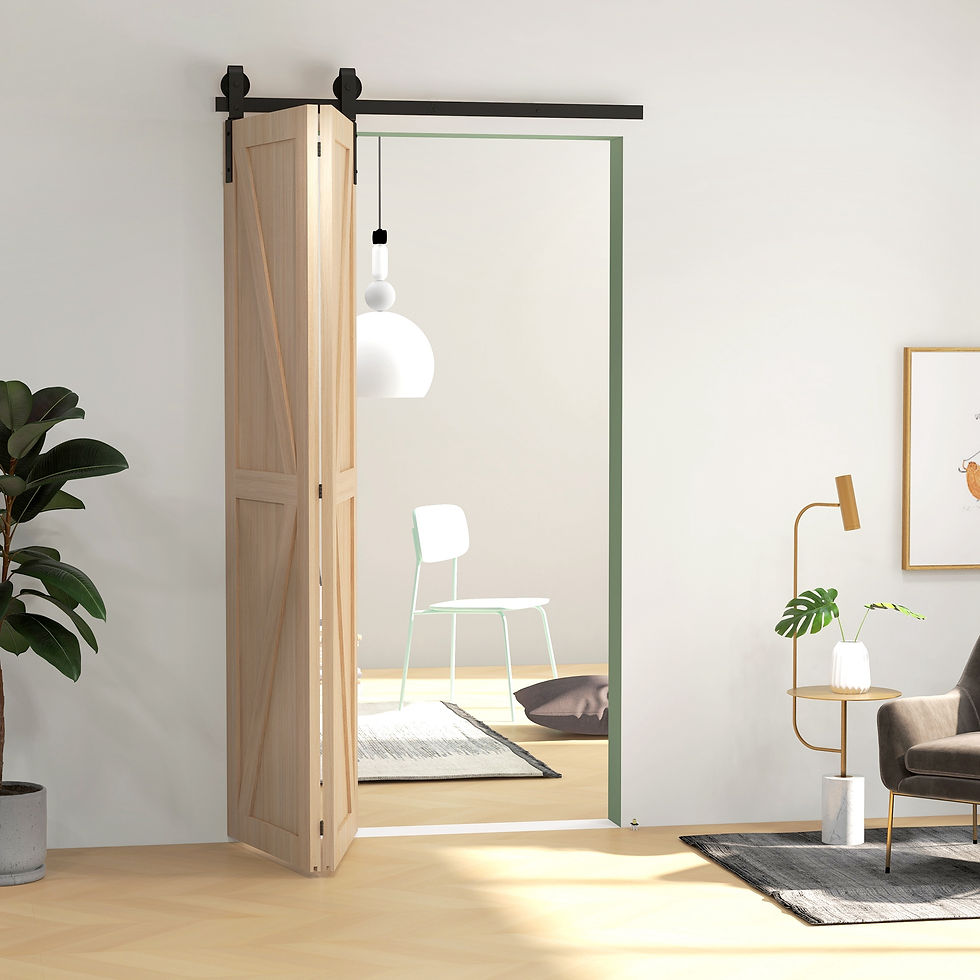 Thumbnail: 4FT/122CM Bi-Folding Sliding Barn Door Hardware Track Kit, Heavy Duty Sliding Do