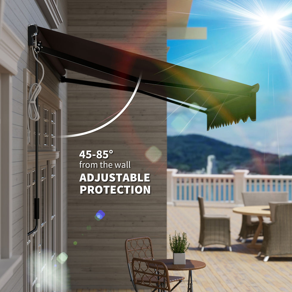 Thumbnail: 3 x 2.5m Electric Awning with LED Light and Remote Controller, Aluminium Frame D