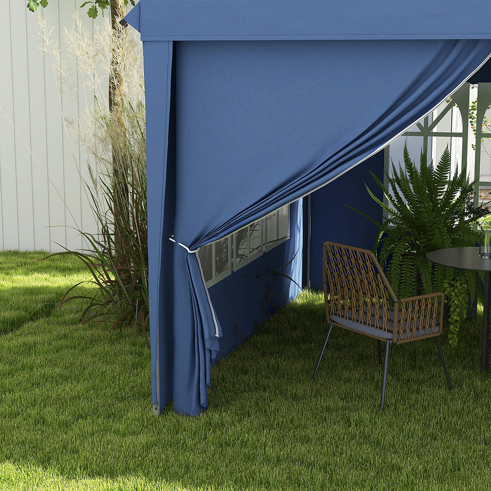 Thumbnail: 3 x 6m Pop-Up Gazebo, with Curtain Walls and Windows - Blue