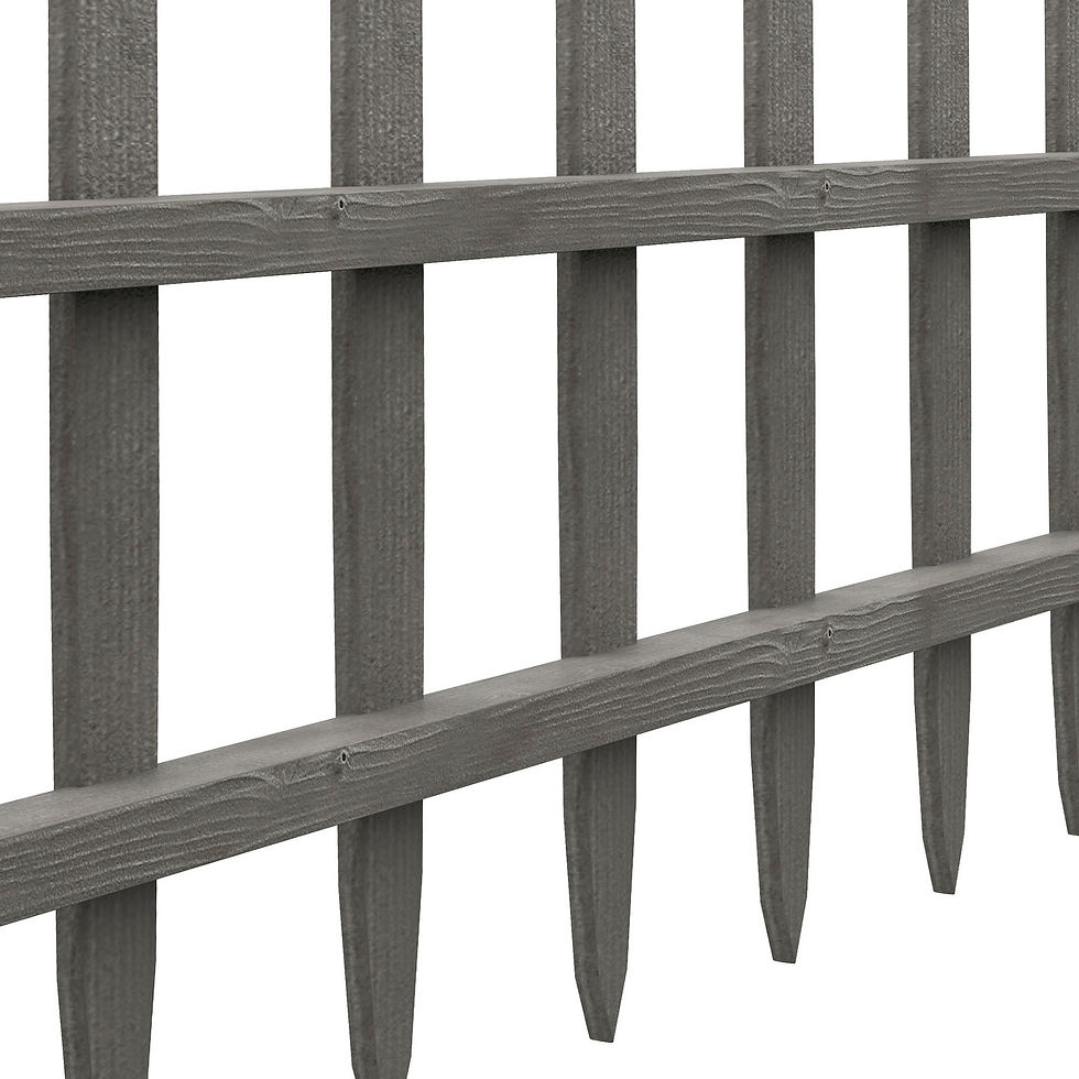 Thumbnail: 4PCs Wooden Garden Fencing Landscape Edging, Grey