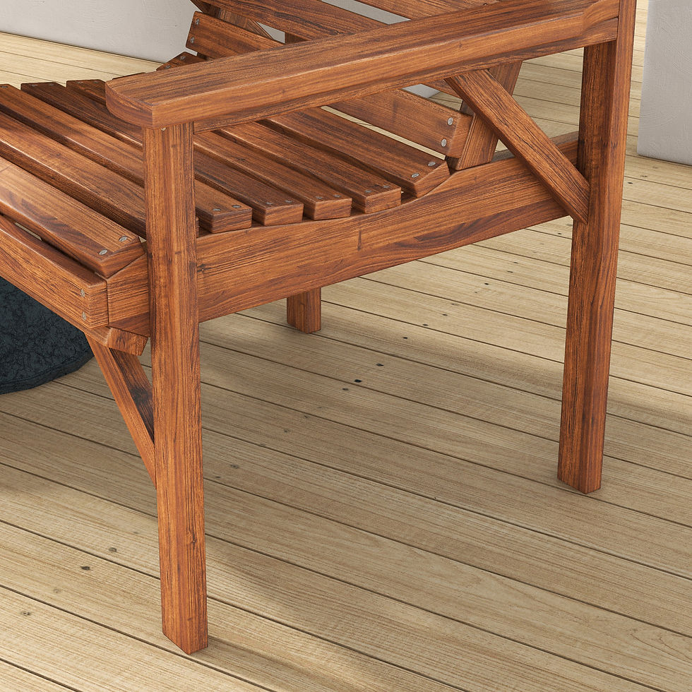 Thumbnail: Wooden Garden Love Seat w/ Coffee Table Umbrella Hole, Tan Brown