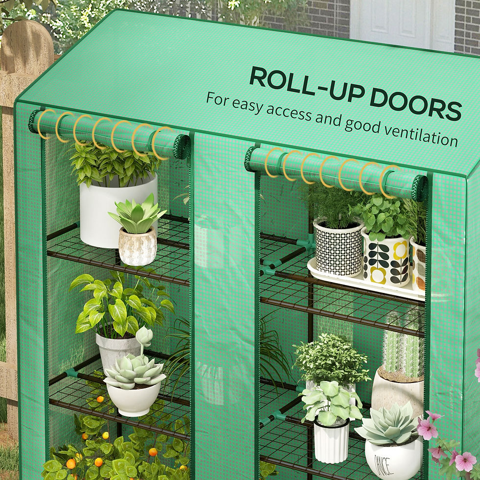 Thumbnail: 46 x 143cm Three-Shelf Mini Greenhouse - Green