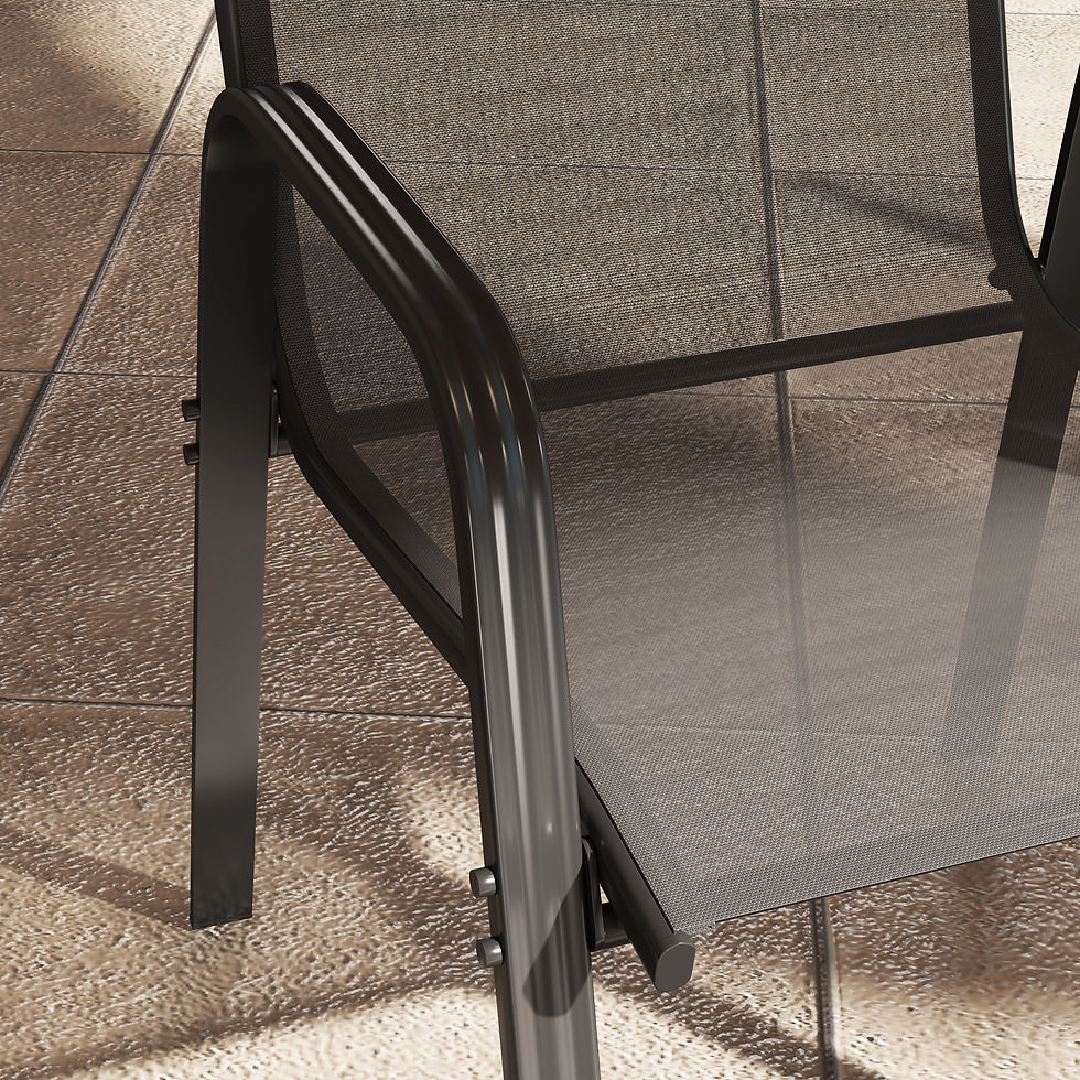 Thumbnail: Outsunny Set of Four Stackable Mesh Seat Chairs - Black