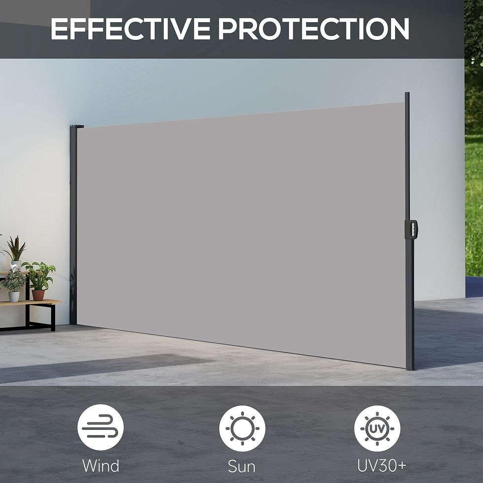 Thumbnail: Retractable Side Awning, Outdoor Privacy Screen for Garden, Hot Tub, Balcony, Te