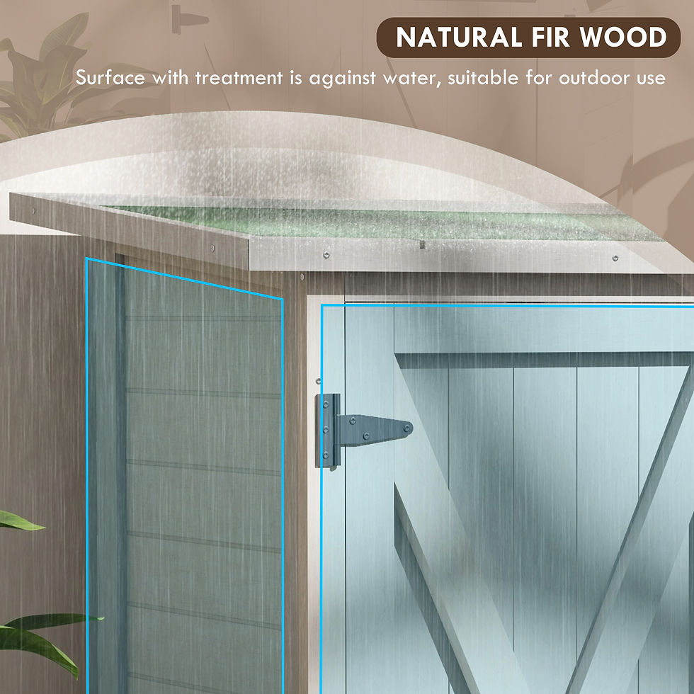 Thumbnail: Outsunny 46.5 x 97cm Compact Wooden Storage Shed - Light Grey