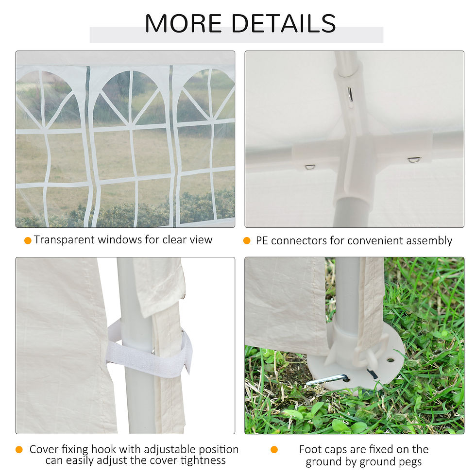Thumbnail: Outsunny Garden Gazebo 9 x 3 Marquee Party Wedding Tent Canopy, White