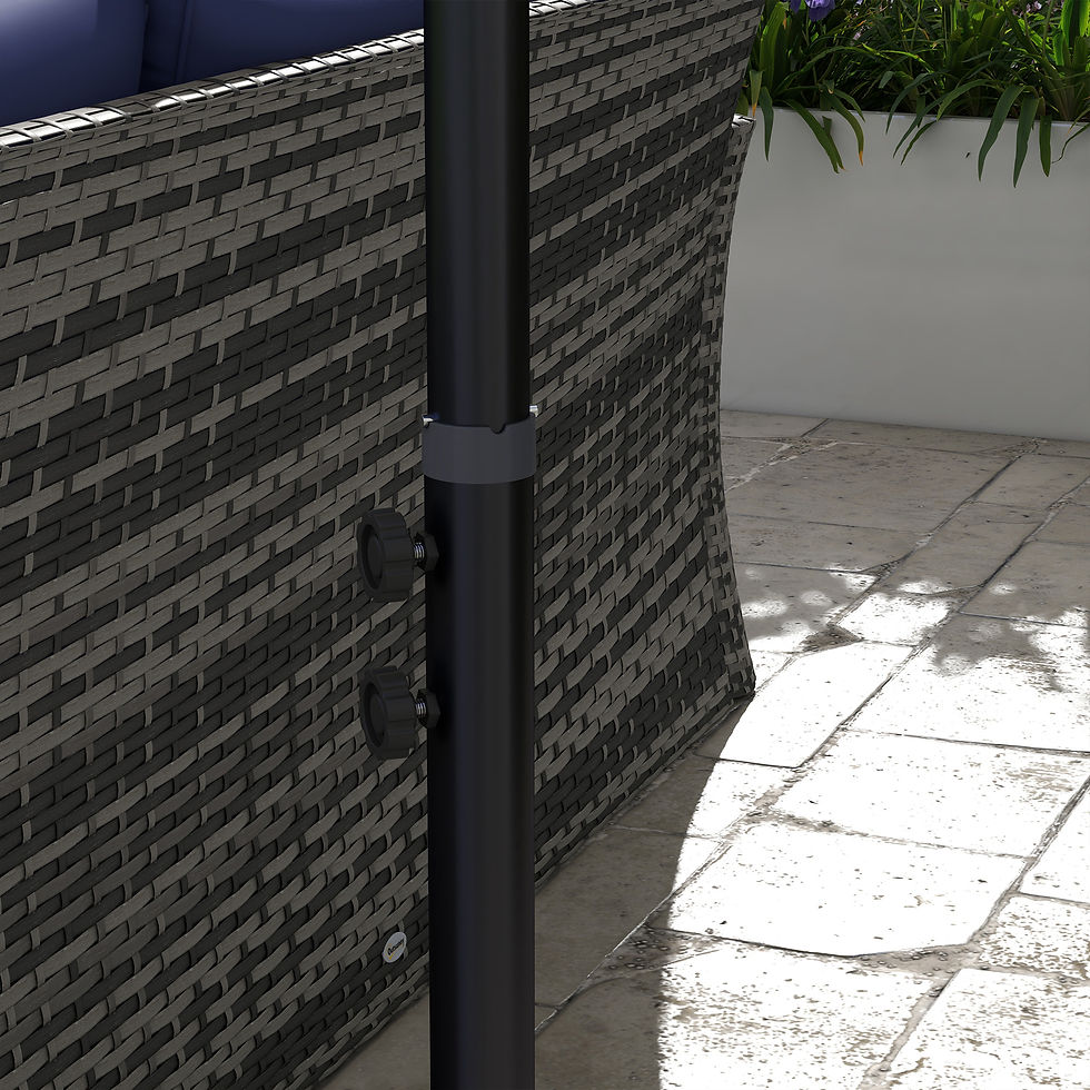 Thumbnail: 3m Square Canopy Cantilever Parasol, with Cross Base - Beige