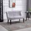 Thumbnail: Modern Light Grey Loveseat with Wooden Legs: Contemporary design aesthetic.
