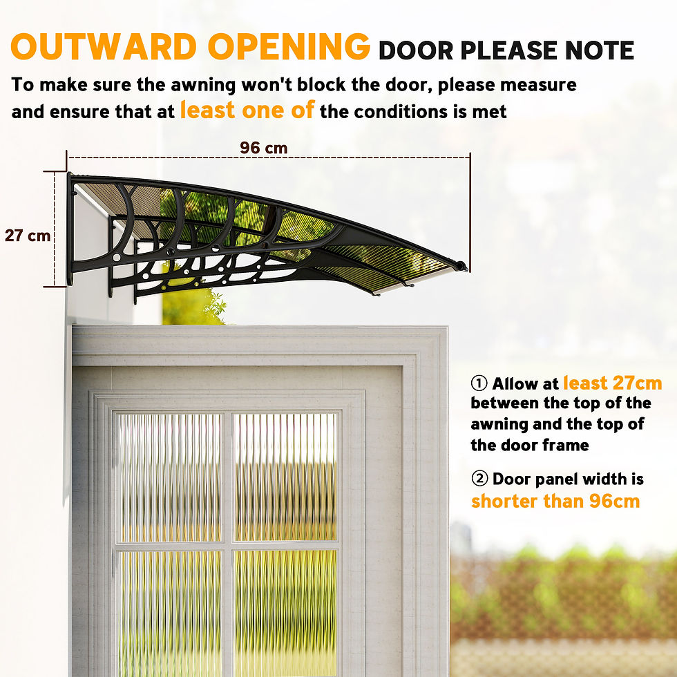 Thumbnail: Outsunny Front Door Canopy, Outdoor Awning, Rain Shelter, 200 x 96cm, Brown