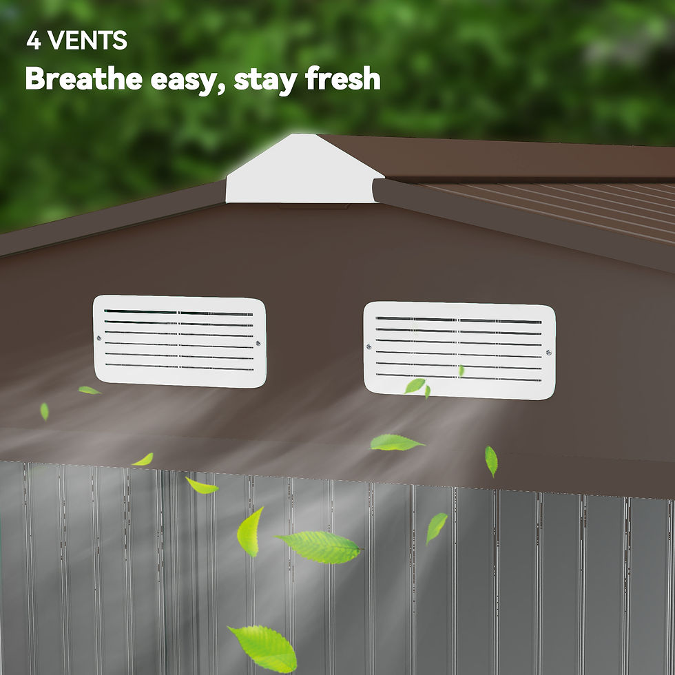 Thumbnail: Outsunny 9 x 6ft Metal Garden Shed, Outdoor Storage Tool House with Ventilation