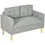 Thumbnail: HOMCOM Modern 2 Seater Sofa w/Hidden Storage, 117cm Tufted Cotton Couch - Grey