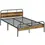 Thumbnail: HOMCOM Industrial-Style Double Bed Frame - Black/Brown
