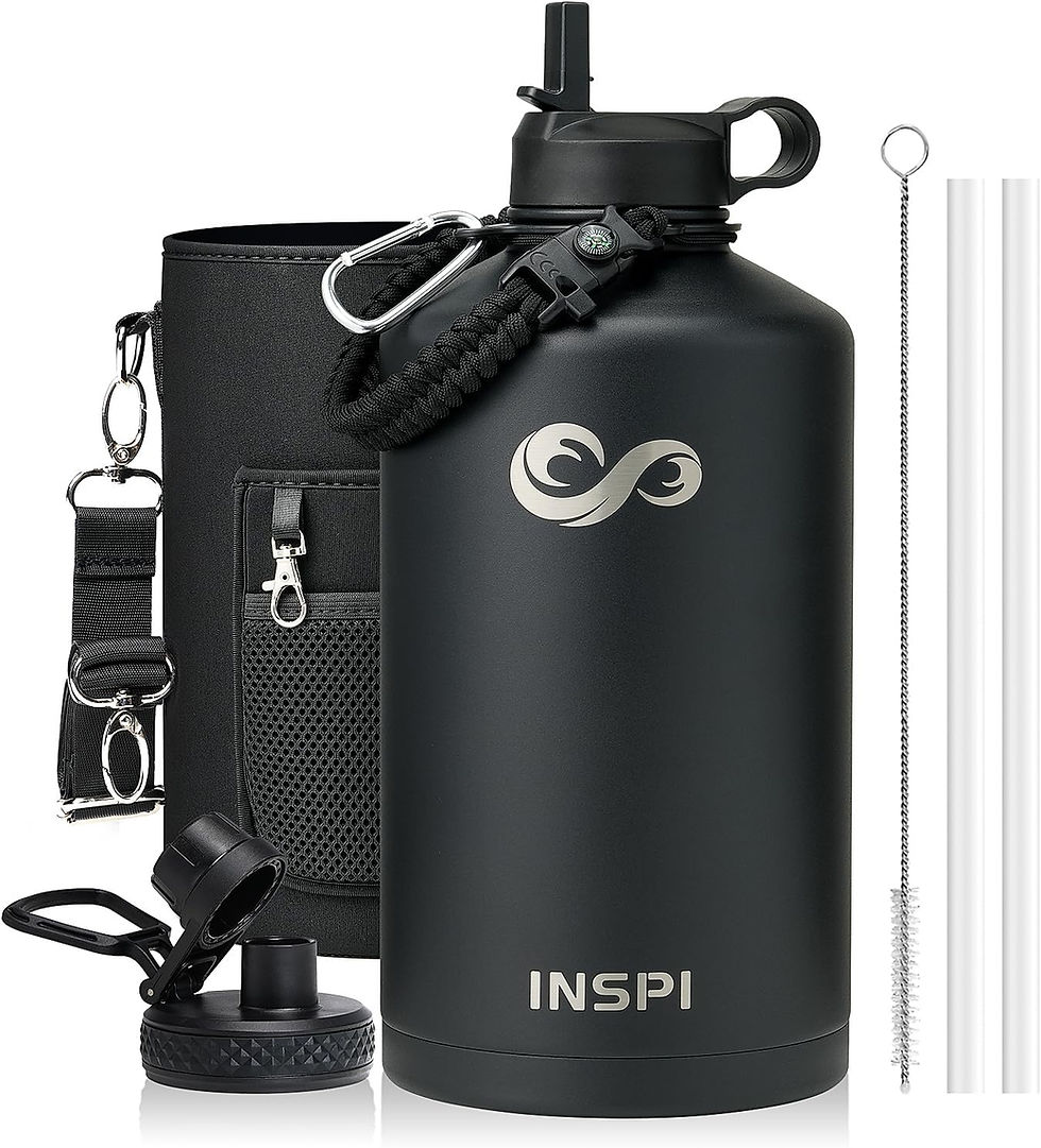 Thumbnail: 🥤 Stay Hydrated: 64oz Insulated Water Bottle with Straw & Dual Lids