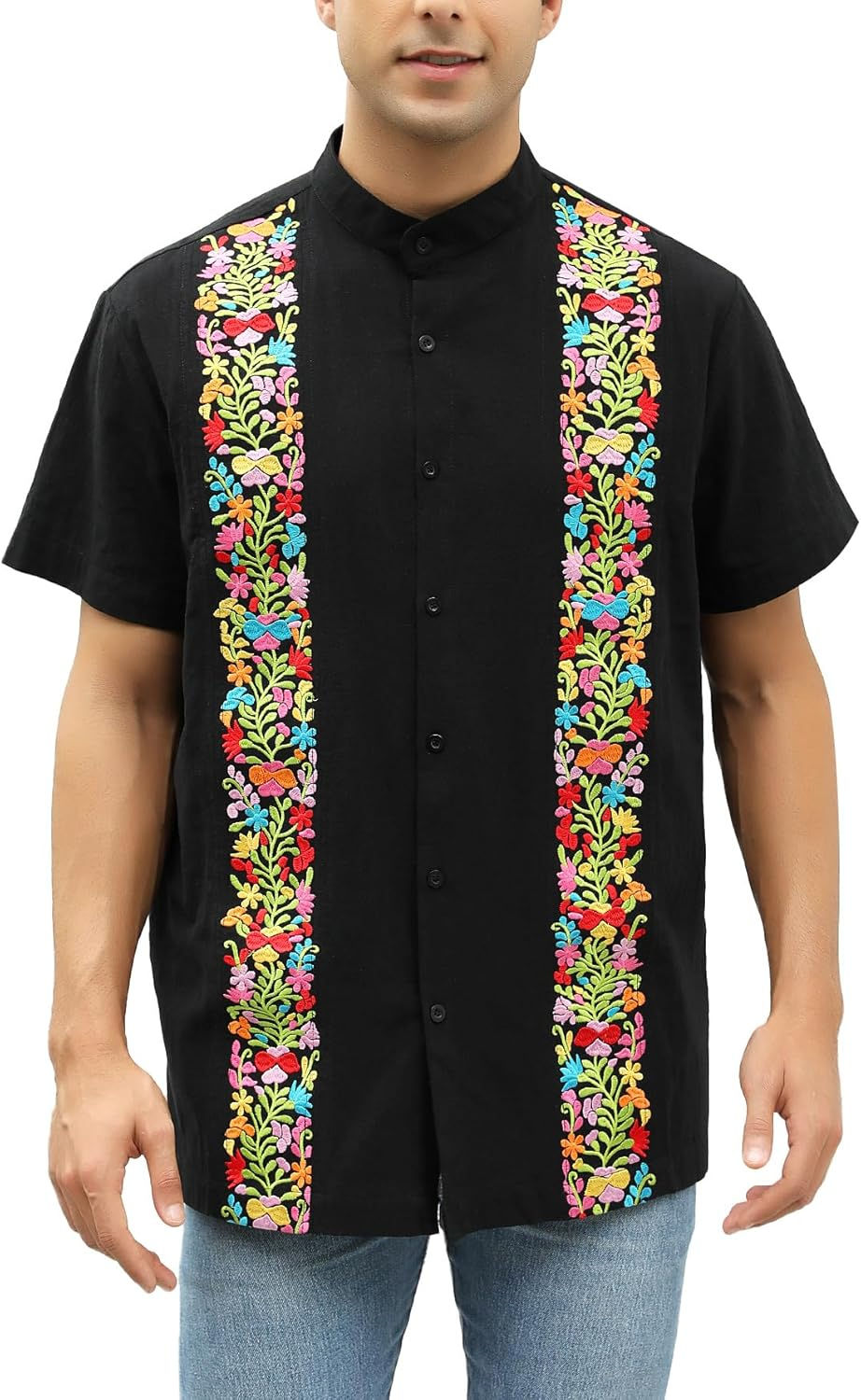 Thumbnail: Mexican Shirts for Men Traditional Men's Guayabera Dress Shirts Mens Button Up 